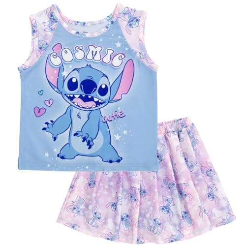 Disney Lilo & Stitch Big Girls Tank Top and Pleated Skort Outfit Set 10-12