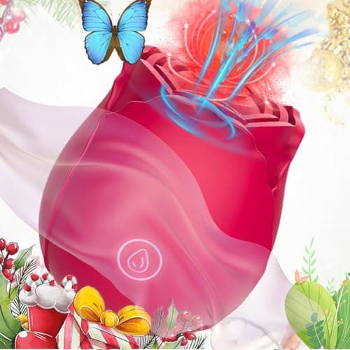 Rose Toy Clit Sucker Rose Sex Toy Sucking Vibrator for Women Dildo Adult Toys he Rose for Women Clitotial Sucker Automatic Electric Machine Adult Toys for Couples Red VV-03