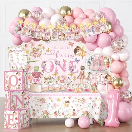Yingoto My Fairy First Birthday Decorations Set, Fairy Themed Party Decorations, Fairy Party Supplies for Girls, 1st Birthday Decorations Girl