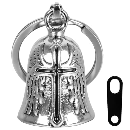 MOCODUO Motorcycle Biker Guardian Luck Riding Bell w/Key Chain Ring & Hanger for Bikers Riders, for Men Women Guard Riding Safety