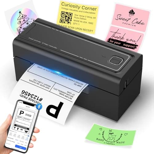 Hoorola Bluetooth Thermal Shipping Label Printer, Wireless 4x6 Shipping Label Printer, Compatible with Android, iPhone, Mac & Windows, Widely Used for, Amazon, Shopify, Etsy, USPS(Black)