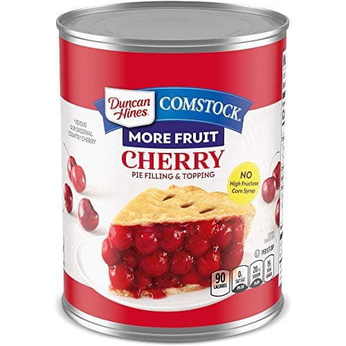 Duncan Hines Comstock More Fruit Cherry Pie Filling and Topping, 21 oz. (Pack of 8)
