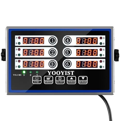 YOOYIST 6-Channel Commercial Kitchen Timer Loud Alarm Digital Cook Timer