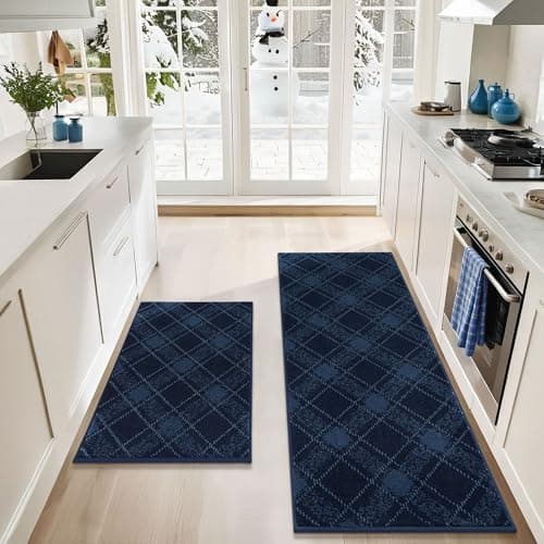 COSY HOMEER Kitchen Mats 2PCS Non-Slip Absorbent Washable Stain Resistant