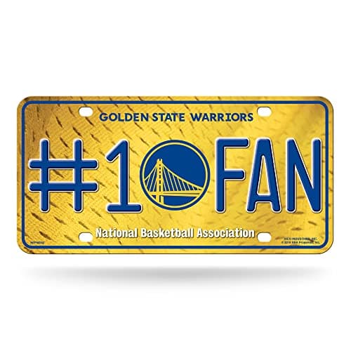 Rico Industries NBA Basketball Golden State Warriors #1 Fan Metal Auto Tag