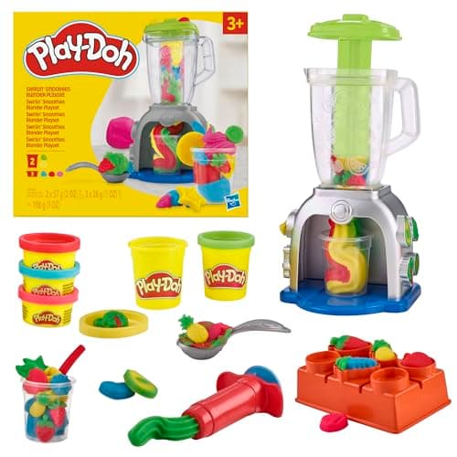 Play Doh Swirlin' Smoothies Toy Blender Playset, Play Kitchen Appliances, Kids Arts and Crafts Toys for 3 Year Old Girls and Boys and Up