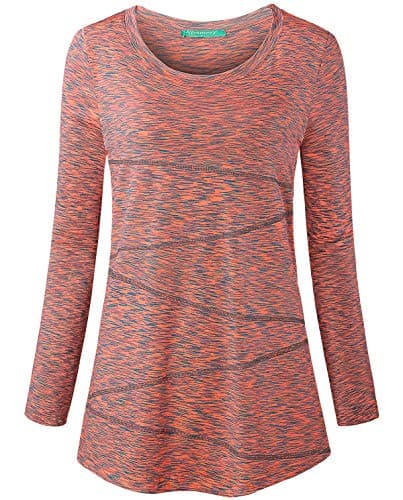 Kimmery Orange Tops for Women Womens Fall Tops for Women Workout Tops Long Sleeve Shirts Fall Shirts Orange Top S