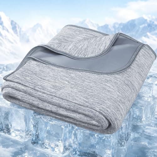 Cooling Throw Blanket for Hot Sleepers, Q-Max >0.4, 50 x 70 Inch, Grey