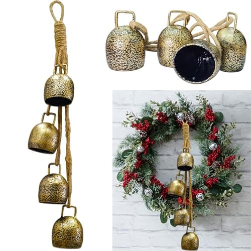 YXOTJHS Christmas Bells for Decoration, Gold Vintage Bells, Brass Christmas Bells for Door Garland Christmas Tree - Christmas Bell Gifts for Women