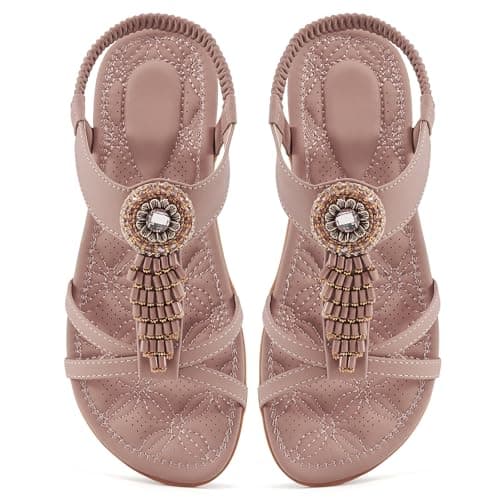 Alicegana Sandals Women Comfortable Flats: Dressy Summer Shoes