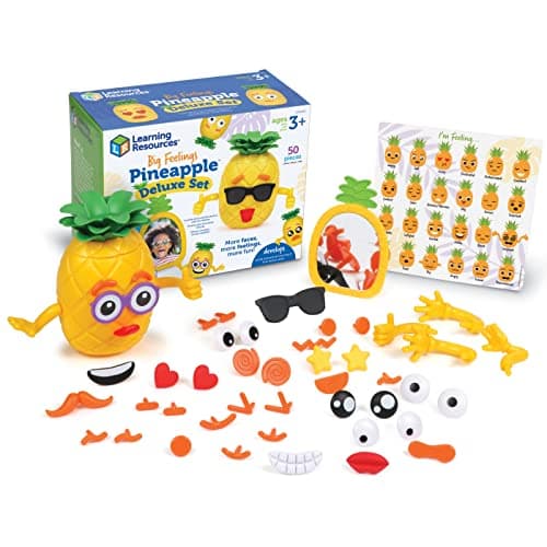 Learning Resources Big Feelings Pineapple Deluxe Set - Fine Motor Toys, Social Emotional Skills Regulation Tools for Kids, Gifts for Boys and Girls, Classroom Must Haves, Occupational Games
