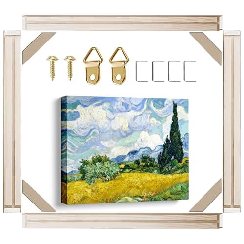 VYPEROCK Canvas Stretcher Bars 12x12 Inch Frame Kit, Available in 25+ size Wood Stretcher Bars for Home and Office, Gallery Wrap Wall Arts Supply for Oil Painting, Poster, Picture & Paint by Numbers