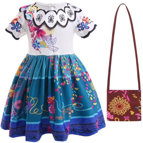 COTRIO Girls Princess Dress Up Halloween Costumes Outfits 4-5 Years White