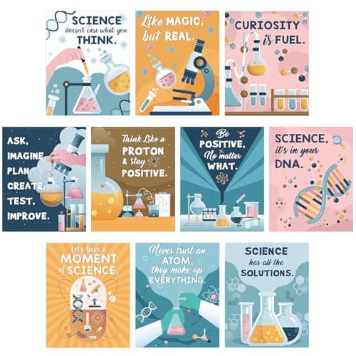 Zonon 10 Pcs Science Classroom Decor Science Bulletin Board, Energizing