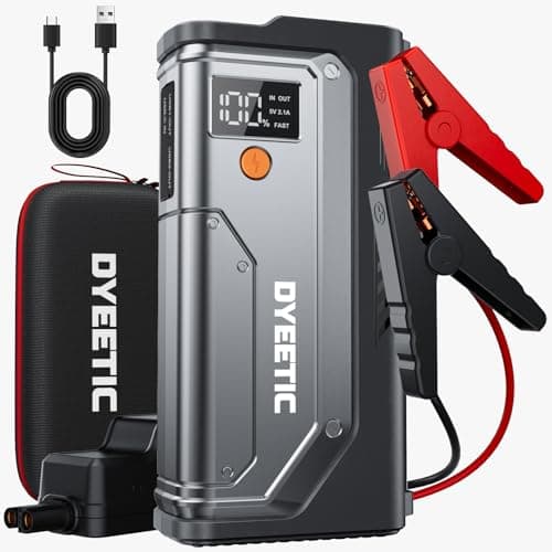 Car Jump Starter 5000A, Jump Starter Portable Battery Pack for 10.0L Gas and 8.0L Diesel Engines, 12V Lithium Jumper Box, Car Starter Booster with Power Bank, LED Light, Jumper Cable