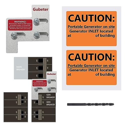 Generator Interlock Kit Compatible with General Electric GE 150 or 200 amp Main Breaker,1 1/4 Inch Spacing Between Main and Branch Breaker(GE200-A)
