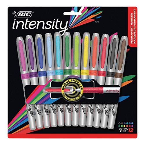 BIC Intensity Fashion Assorted Colors Permanent Markers, 12-Count