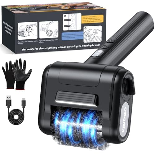 Electric Grill Brush Bristle for Outdoor, Grill Cleaning Brush Rechargeable BBQ Cleaner Brush Head,Safe Grill Brush with Scraper for Cast Iron Stainless-Steel Grates,Black