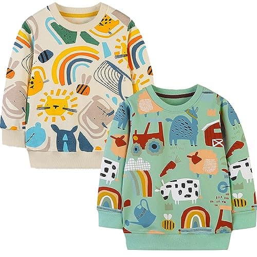 GFQLONG Toddler Boy Sweatshirt 3T Long Sleeve Shirts Boys Sweater,2-3T
