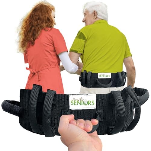 Gait Belt for Seniors - Transfer Gate Belts with Handles for Lifting Elderly & Patient Physical Therapy - Easy to Use Quick Release Gait Belt for Medical Nursing Use