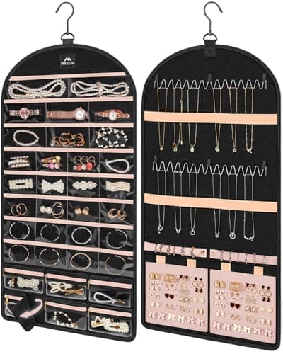MATEIN Hanging Jewelry Organizer with Removable Zipper Jewelry Pouches