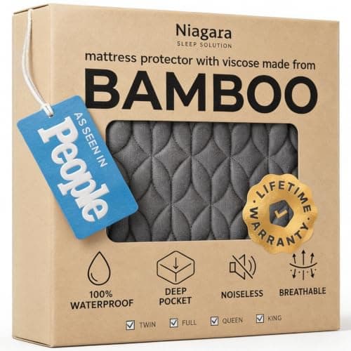 100% Waterproof Noiseless & Breathable Queen Size Mattress Protector - Gray