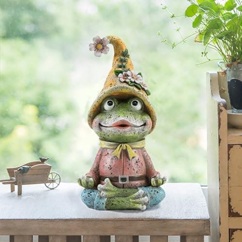 Meditating Yoga Frog Statue Garden Decor Zen Figurines Gifts for women