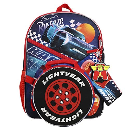 BIOWORLD Mens Cars 3 5-Piece Backpack Set (Little Kid/Big Kid), Red, One size