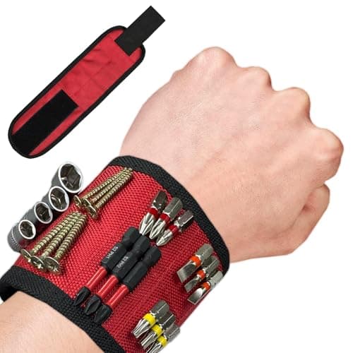 Magnetic wristband, magnetic screw holder for wrist, made of ballistic nylon, with 8 lightweight strong magnets for holding tools, screws, nails and drill bits, great tool gift for men