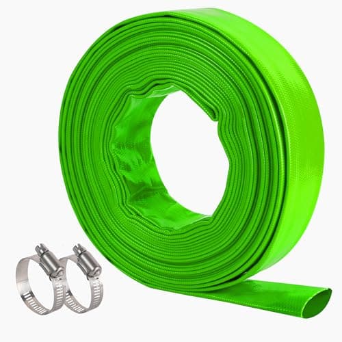 2 inch x 50 FT Pool Backwash Hose, Green Heavy Duty Reinforced