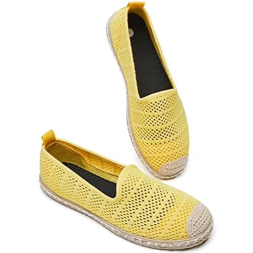 Women's Breathable Mesh Flats Shoes,Soft Loafers Flats,White Slip on Shoes