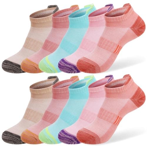 scenicamp 10 Pairs Running Ankle Socks for Women Men, Cushioned Athletic Socks, Breathable Comfort Sports Socks for Workout, Running, Daily Wear