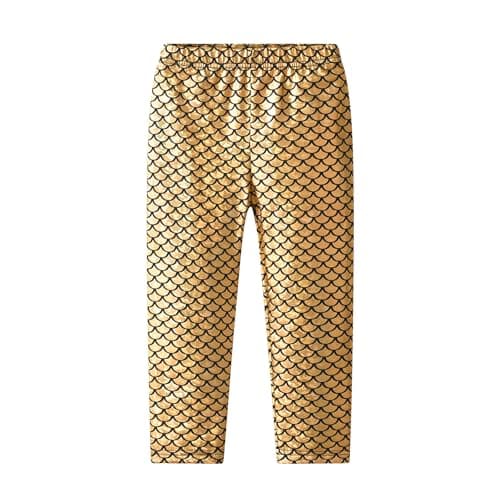 VIKITA Girls Soft Stretchy Leggings Sparkly Active Workout Pants for Toddler Kids Colorful Pattern 5-6Y