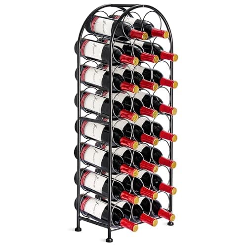 Sorbus Mini Freestanding Floor Wine Rack, Bottle Storage (23 Bottle, Black)