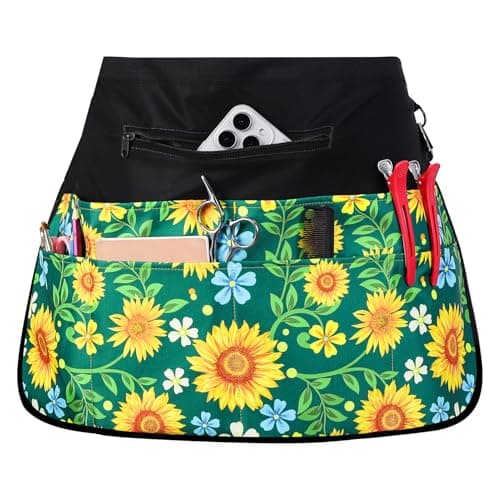 XLSXEXCL Gardening Apron for Women, Waterproof Half Apron with 7 Pockets