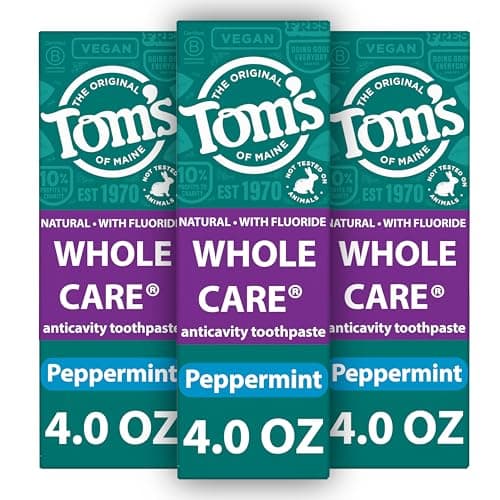 Tom's of Maine Whole Care Natural Anticavity Fluoride Toothpaste 3 Pk, 4 oz