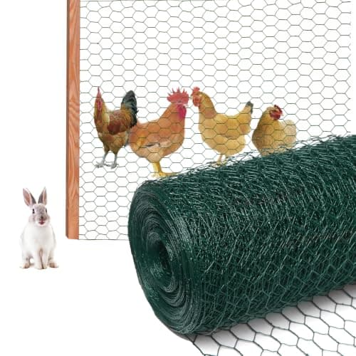 Jia Long Garden Black 19GA Chicken Wire 13.7inx157in, Chicken Wire Fencing, Chicken Fence, PVC Coated Chicken Wire, PVC Coated Wire Mesh for Animal/Rabbit/Floral/Chicken Coop/DIY Projects.