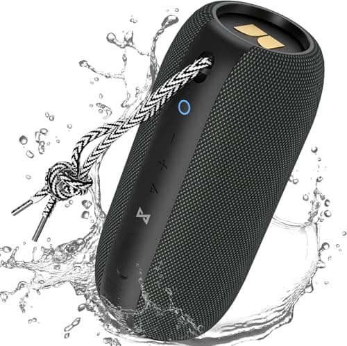 Monster S320 Bluetooth Speaker, Portable Bluetooth Speaker, 40W True Wireless Speaker,360° Stereo Sound Effect,IPX7 Waterproof Speaker, 32 Hour Playing Time,Suitable for Outdoor Speakers, Black