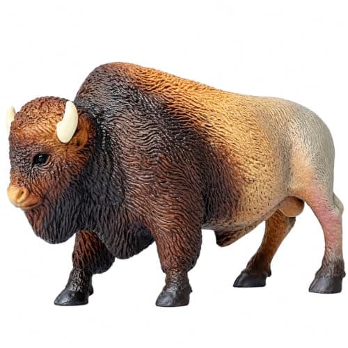 Gemini&Genius North American Brown Bison Figurine Wild Animal Toy for Kids