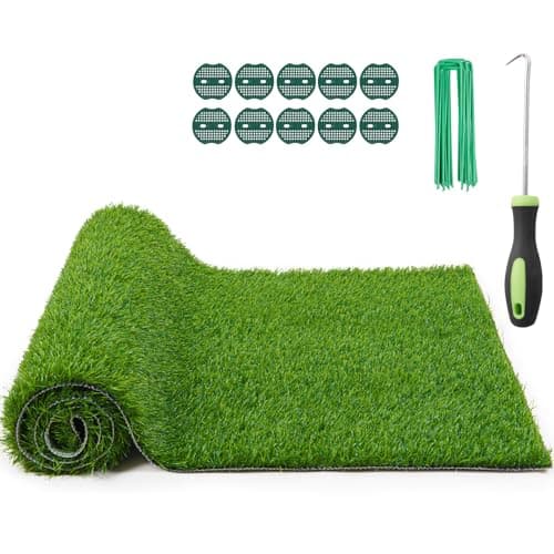 Artificial Grass Fake Turf Grass Outdoor Indoor with Drainage Holes, 3x5FT