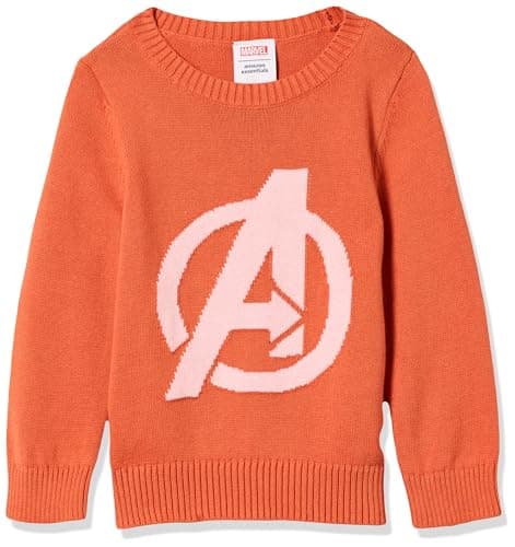 Amazon Essentials Disney | Marvel | Star Wars | Princess Girls' Soft Long Sleeve Crewneck Pullover Sweaters, Avengers Logo - Girls, XX-Large