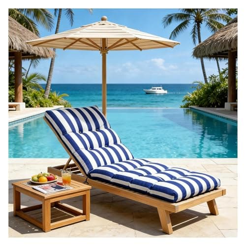 LCYY.TG Outdoor Lounge Chair Cushions, 74.4 x 22 x 4.7 Inches Waterproof Fade Resistant Patio Cushion for Chaise Lounger