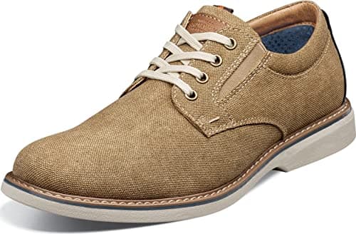Nunn Bush Otto Canvas Plain Toe Oxford Khaki 8.5 M (D)