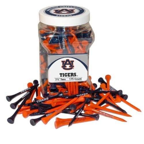 Team Golf NCAA Auburn University Tigers Jar Of 175 Golf Tees 2-3/4" Golf Tees, 175 Pack, Regulation Size, Multi Team Colors