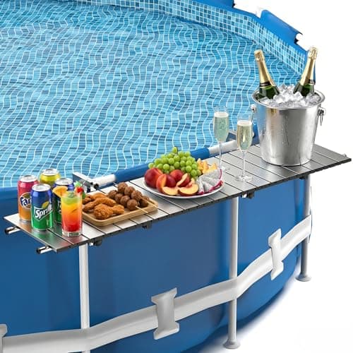 Above Ground Pool Bar, 47" x 11.7" 304 Stainless Steel Pool Bar Table