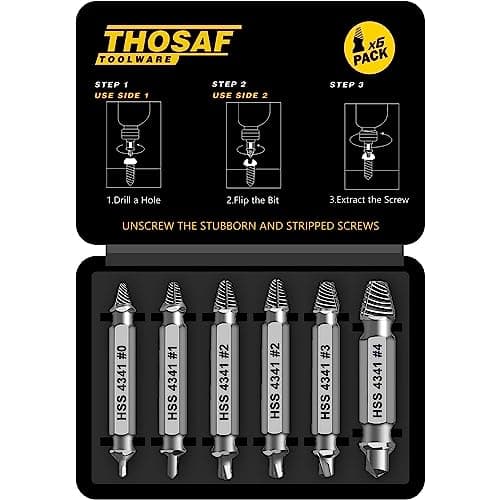 Gifts for Men,THOSAF Damaged Screw Extractor Set,Fathers Day Gifts for Dad from Daughter Son,Mens Gifts for Dad,Husband,Stripped Screws Bolt Drill Bit Tools for Easy Removal of Rusty Broken Screw