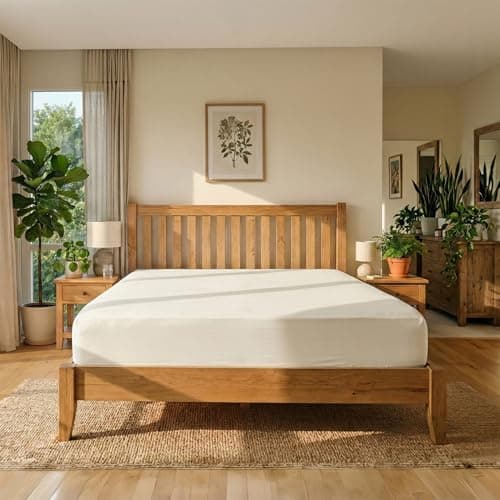 Single Twin Fitted Sheet, Single-Ply Premium Egyptian Long-Staple 100% Cotton Bedsheet, Luxury Sateen Weave, Hotel Quality Sheet, Soft & Breathable, Snug-Fit, 15” Deep Pockets, Ivory