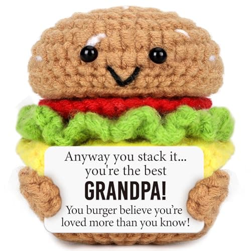 Mini Grandpa Gifts for Birthday from Grandkids Positive Crochet Burger