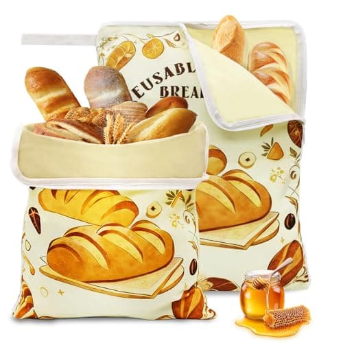 Swingers Beeswax Bread Bags with Zipper, 2 Pack 2XL Reusable Bread Bag