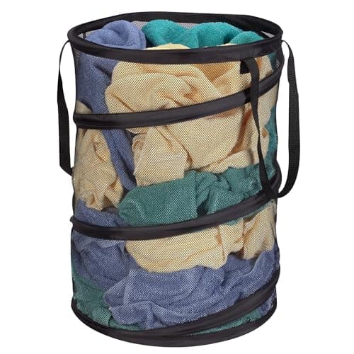 Household Essentials 2026 Pop-Up Collapsible Mesh Laundry Hamper | Black, 25" H
